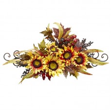 Nearly Natural Sunflower Swag With Metal Frame TXN4374